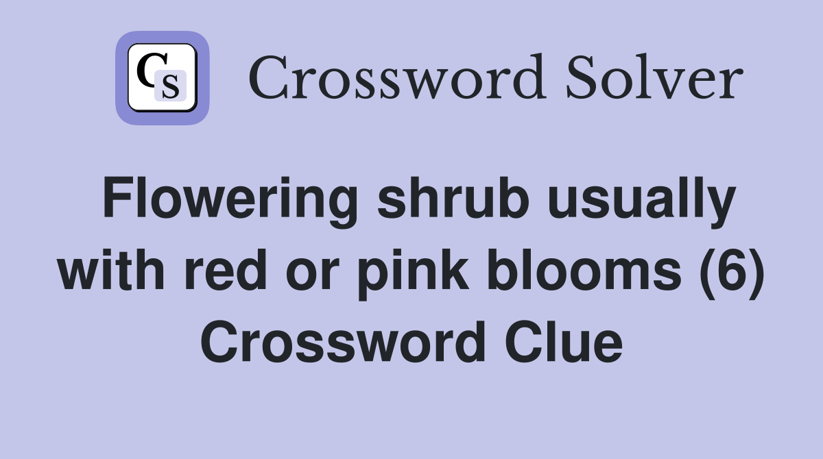 Flowering shrub usually with red or pink blooms (6) Crossword Clue
